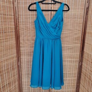 ◇ Kennedy Blue Pleated A Line Sleeveless Cocktail Dress Size 0 Blue